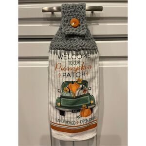Crochet Top Kitchen Towel- Pumpkin Patch